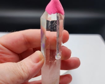High-Quality Clear Quartz Point with Radiant Rainbow - Reiki Charged, Spiritual Amplifier