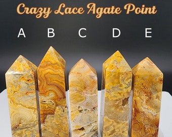 Crazy Lace Agate Point, Crystals