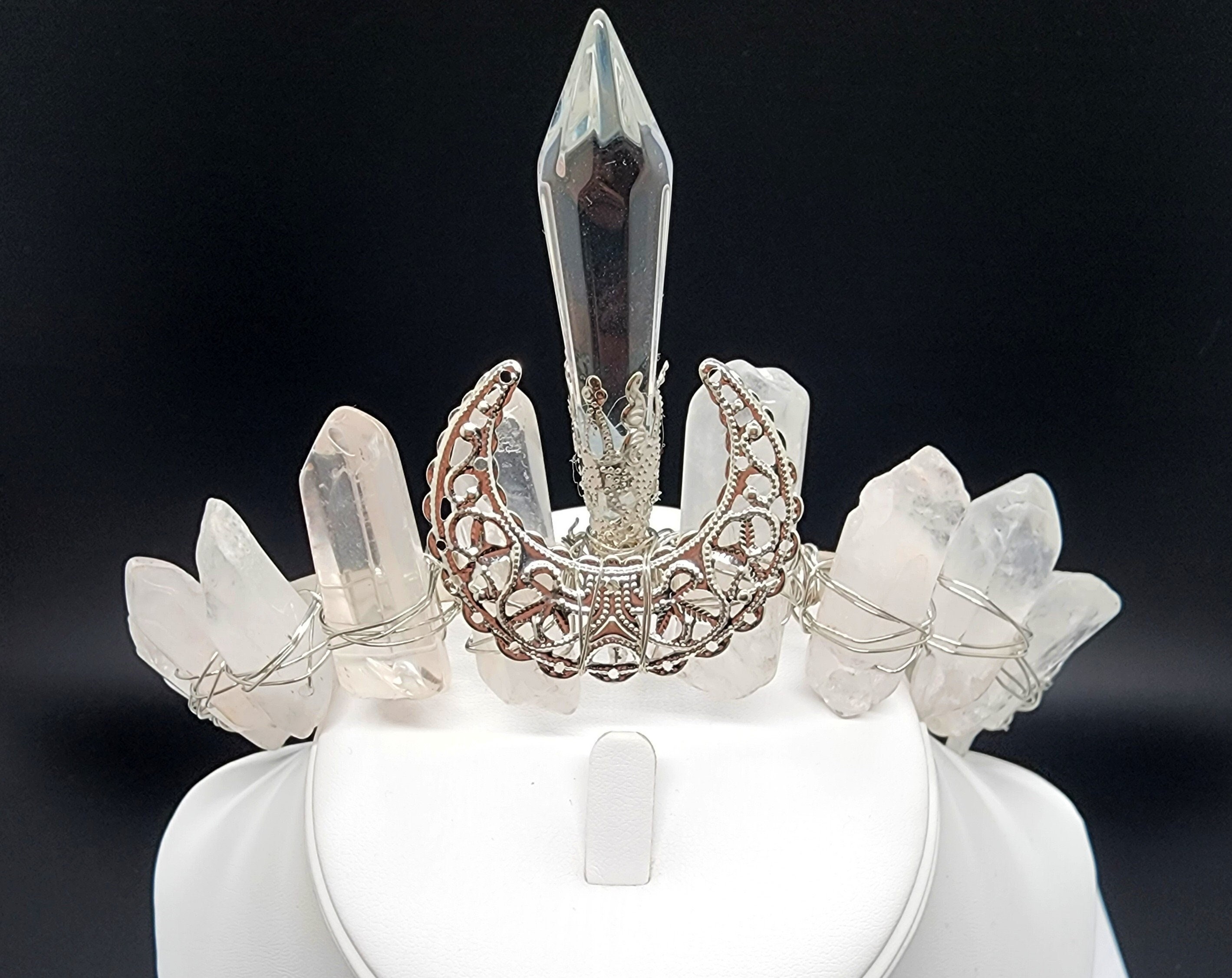 Rock Crystal Crown, Natural quartz crown quartz tiara women natural