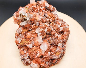 Radiant Red Diamond Calcite Specimen, 5.63" x 4.00" x 2.00", 726g - Reiki Cleansed and Charged Crystal for Positive Energy