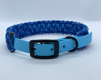 Halsband "babyblue" 37,5-44,5cm Paracord Biothane Hund