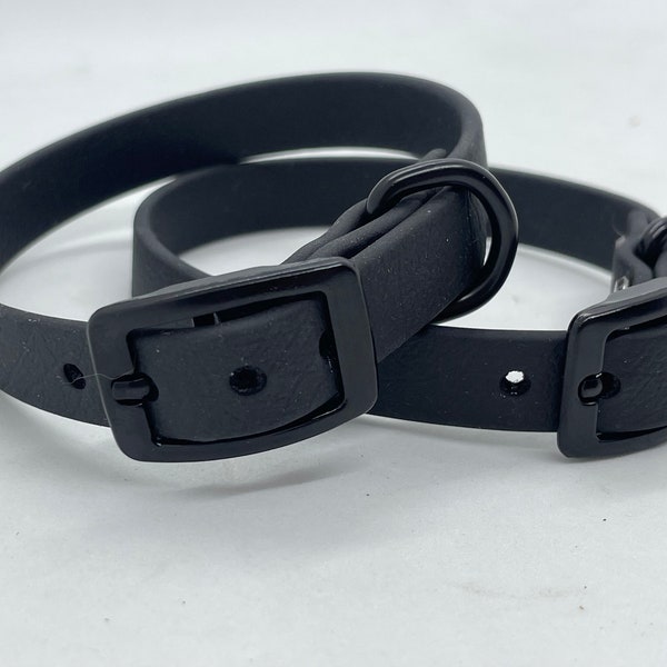 Halsband Biothane Mini für besonders kleine Hunde schwarz