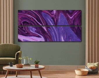 Abstract Purple Forest Lake Wall Art: Under Matte Acrylic Glass by The Wall Decor Lab