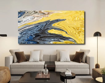 Denim Citrus Fusion Wall Art: Abstract Jeans & Lemons on Matte Acrylic Glass
