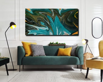 Abstract Mountains Lake Forest Wall Art: Matte Acrylic by The Wall Decor Lab