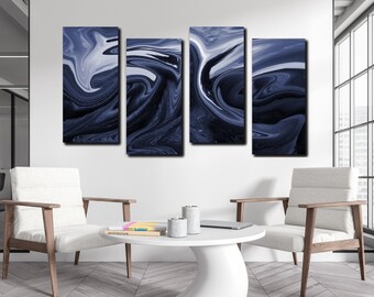 Blue Abstract Wall Art: Symphony of Shades on Matte Acrylic by The Wall Decor Lab