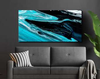 Blue Horizon Abstract Art: UltraHD Matte Acrylic Photo Print
