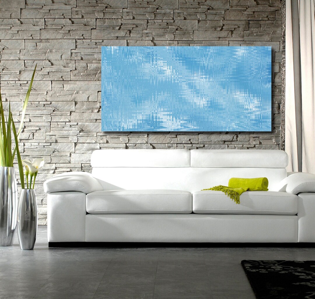 Blue Wave Symphony Wall Art - Mesmerizing Abstract Ocean Print - Luxury ...