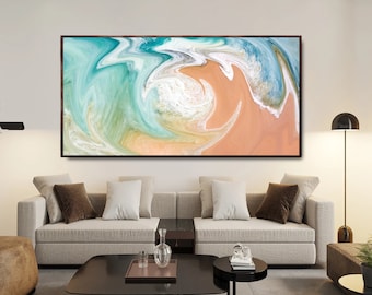 Abstract Beach Shore Art: Coastal Serenity by The Wall Decor Lab
