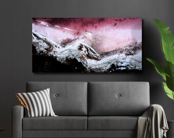 Pink Mountain Majesty Wall Art: Under Matte Acrylic UltraHD by The Wall Decor Lab