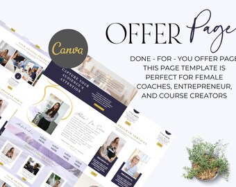 OFFER PAGE, Course Canva Website, Branding Kit, Coach Website, Service Page, Email Sequence, DIY Branding, Coaching Packages, Mood Board