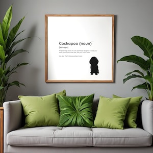 Cockapoo Definition Wall Art | Funny Dog Noun Print | 4 Sizes Included 16x20, 24x36, 20x20 & 11x14) | Digital Download |