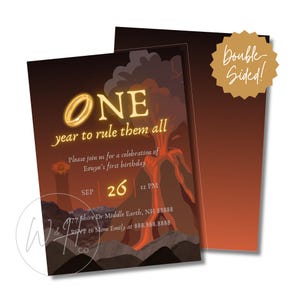 One Year To Rule Them All Themed 1st Birthday Editable 5&quot;x7&quot; Party Invitation Template Instant Download, First Birthday