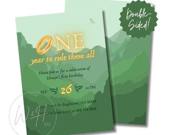 One Year To Rule Them All Themed 1st Birthday Editable Party Invitation Template Instant Download, First Birthday