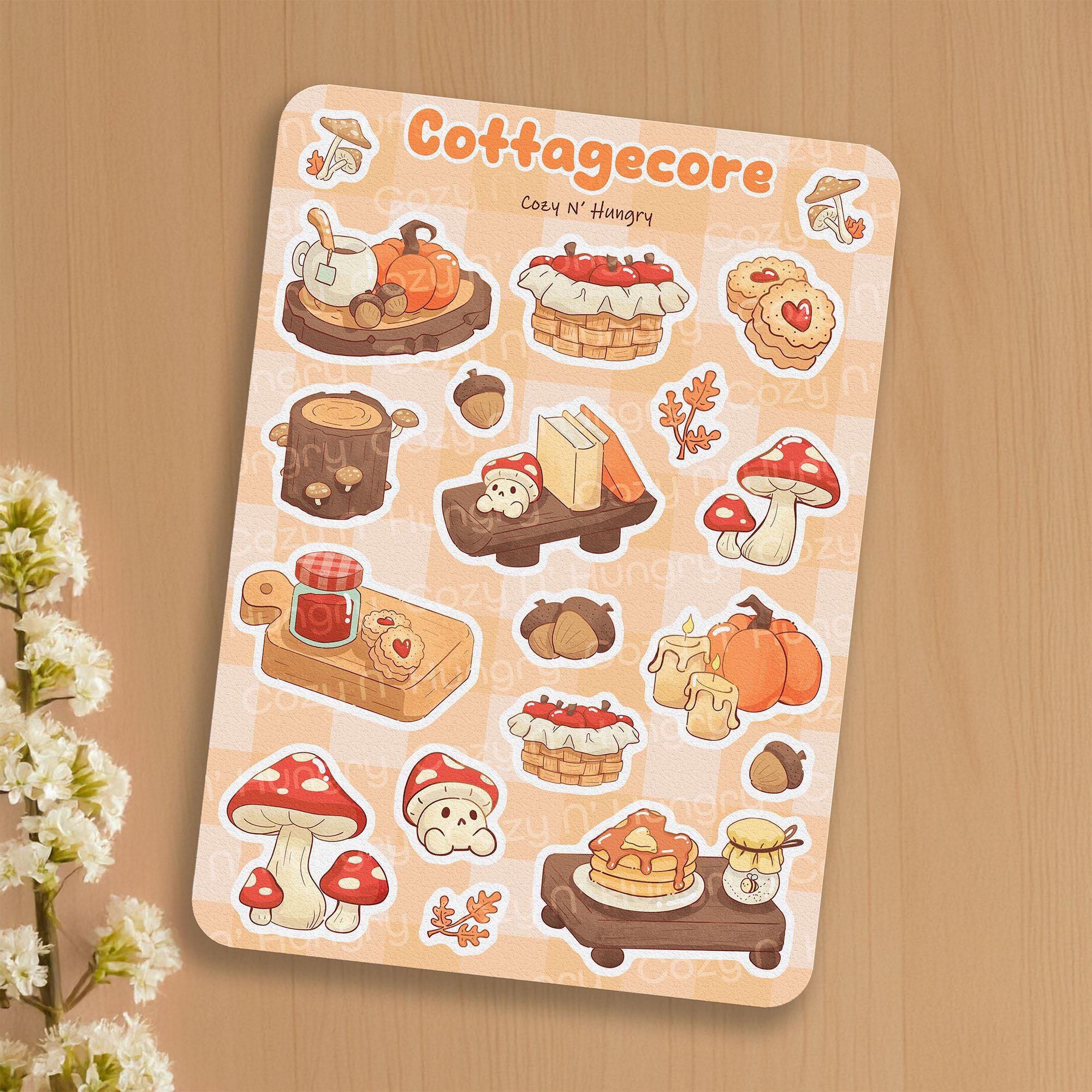 Cottagecore Sticker Sheet | Kawaii Mushroom and Woodland Decals for ...