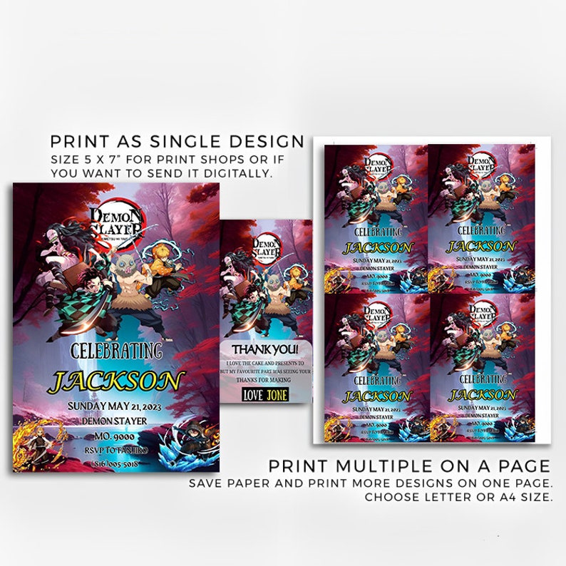 Printable Anime Birthday Invitation S-layer Birthday Party - Etsy