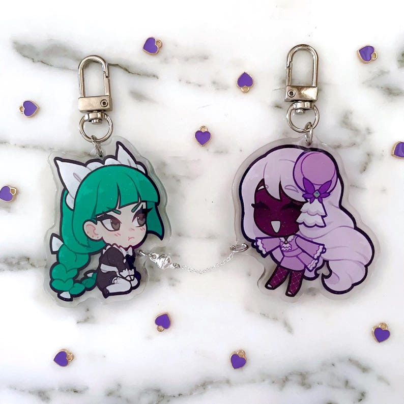 Lebanne & Jacinthe - Magnetic Connecting Acrylic Keychains - Etsy