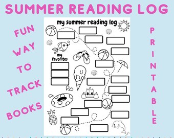 Summer Reading Log, Kids Coloring Chart (Printable)