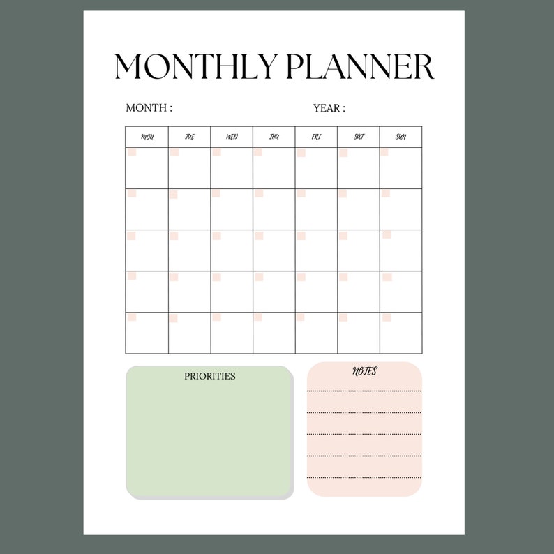 Printable Daily, Weekly, Monthly Planner | US Letter (digital Download ...