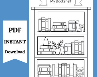 Book Tracker coloring Page, Book Tracker Printable, Bookshelf Reading Log, Books Read, Reading Challenge, Bullet Journal, Planner Insert