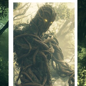 Guardian of the Forests Digital Print – Fantasy Tree Creature Wall Art, Mystical Woodland Decor, Nature-Inspired Artwork for Home & Office