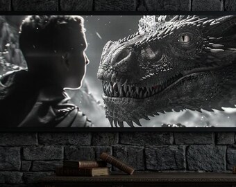 Dark Fantasy Dragon Print, Cosmic Gothic Wall Art (Digital Download)