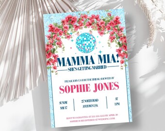 Mamma Mia Personalized Bridal Shower or Bachelorette Invitation Digital Download