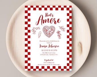 That's Amore Italy Themed Personalized Bridal Shower Invitation Digital Download