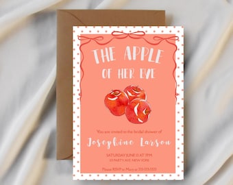 Apple of Her Eye Apple Orchard Personalized Bridal Shower Invitation Digital Download