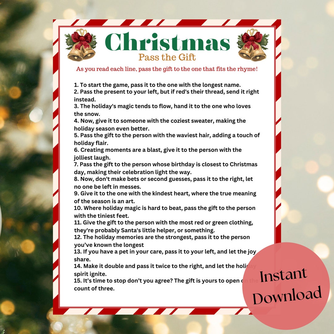 Christmas Pass the Gift Game, Pass the Present Game, Christmas Party