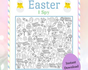 Ostern I Spionagespiel, Osteraktivität für Kinder, Osterpartyspiel, Osterpartyspiel, druckbares Osterspiel, Klassenzimmerspiel, Zählspiel