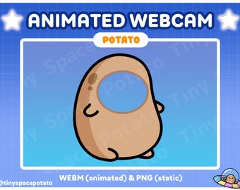 Superposición de cámara web Patata animada Divertida Twitch Webcam Border Vtuber Assets Stream Overlay