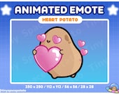 Animated Emote Heart Potato Twerk Emote Animated Twitch Emotes Custom Emotes Heart Emote
