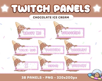 チョコレートアイスクリーム Twitch パネル: デザート ストリーム パック (38 個セット) (デジタルダウンロード)