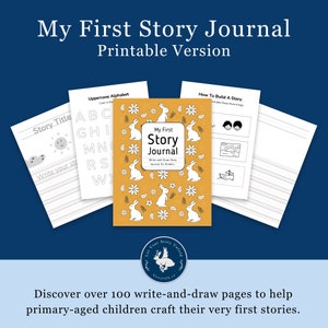 Rabbit Write & Draw Journal Pages For Toddlers and Primary School Ages - Thick Lines