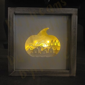 Pumpkin Patch Shadowbox Svg Template, Fall Pumpkins Shadowbox Svg Template