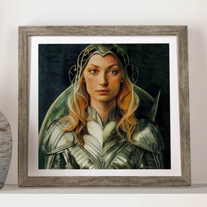 Galadriel in Armor Art Board Print for Sale by seabirds