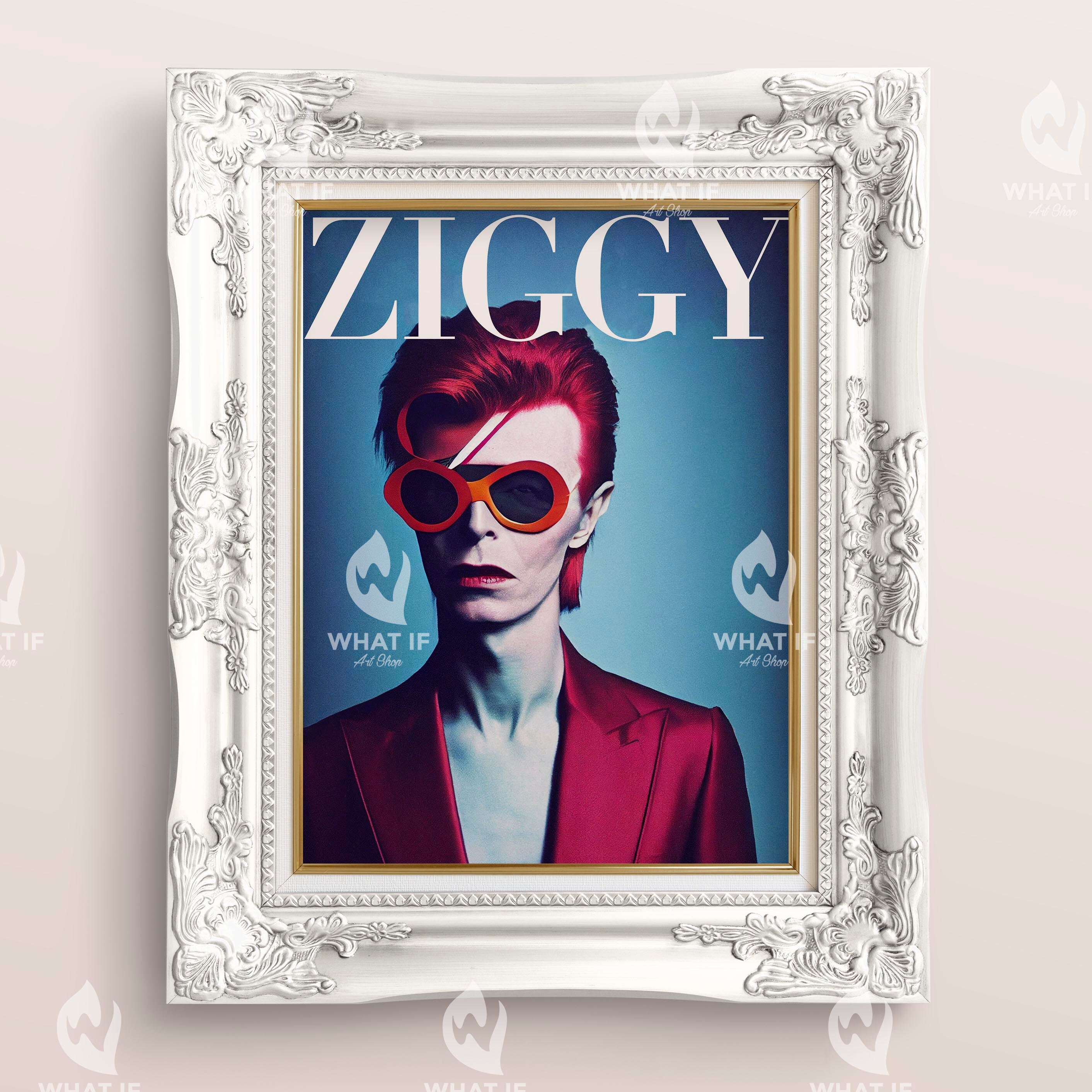 David Bowie, Ziggy, Vogue, Cover, Magazine, Glasses, Poster, Print