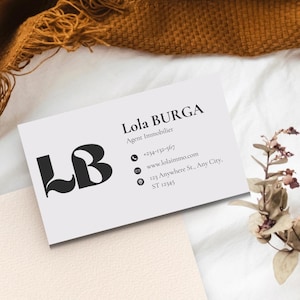 Modèle Carte de Visite Professionnelle | Template Canva | Business Card Digitale | 100% Personnalisable | 3,5x2 pouces | Carte d’Entreprise