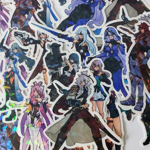 Honkai Star Rail Holographic Stickers | Bronya Argenti Natasha Black Swan Jingliu Fu Xuan Qingque Jing Yuan Topaz