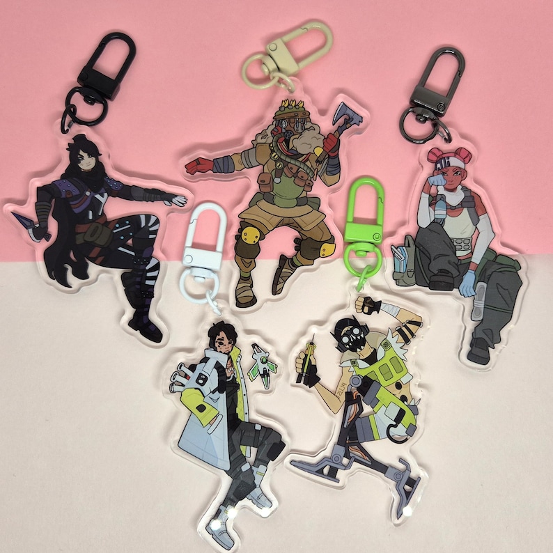 Octane Keychain Apex Legends Clear Acrylic Keychains | Wraith Lifeline Bloodhound ...