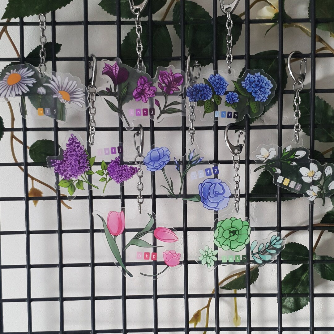 MBTI Introverts Floral Keychains Charms | Isfp, Intj, Intp, Infj, Istp ...