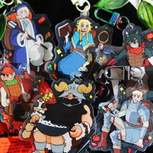 Dungeon Meshi Acrylic Keychain | Delicious in Dungeon Charm | Laios, Senshi, Chilchuck, Marcille, Izutsumi, Falin