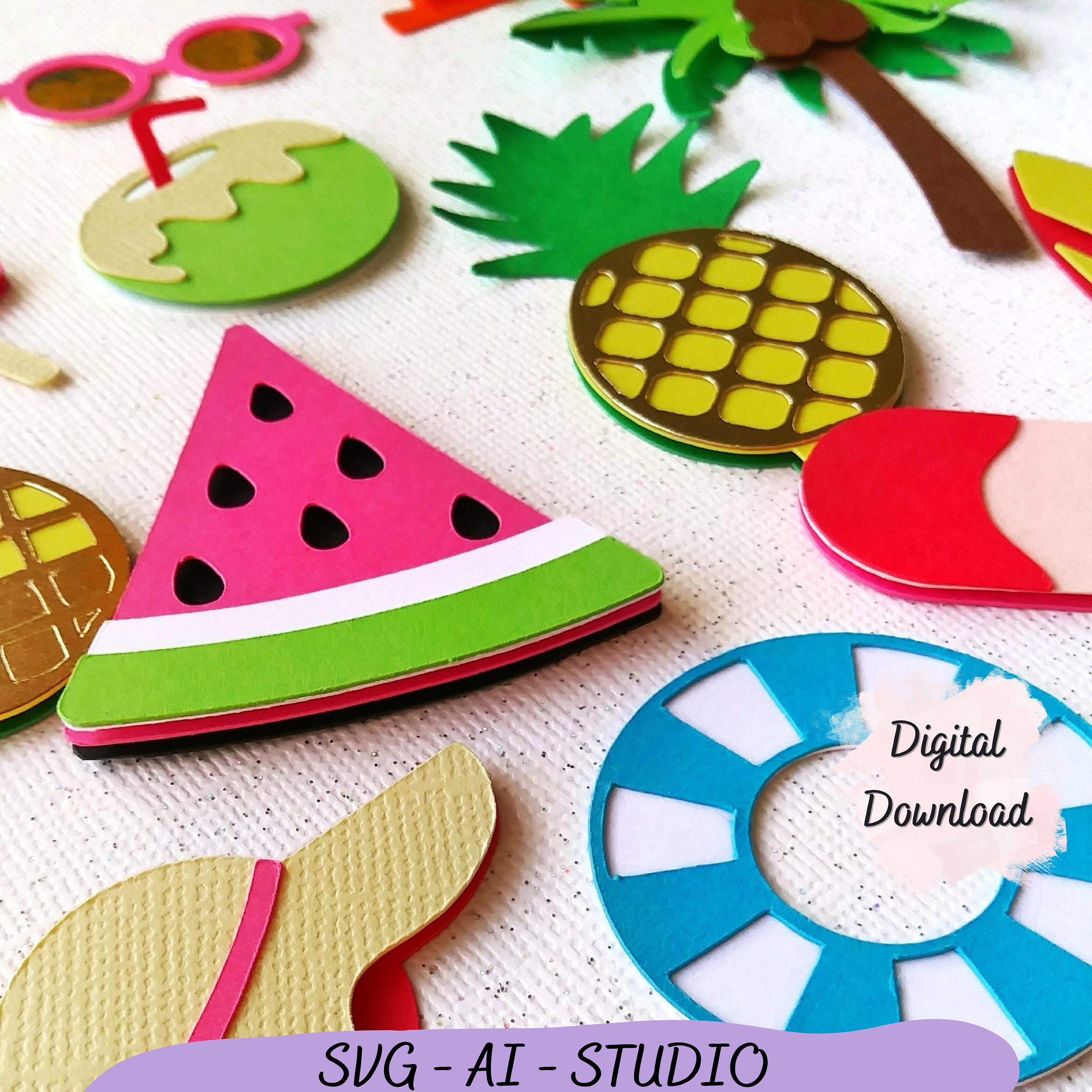 Summer Beach SVG Bundle: Layered Pool Party Cut Files (digital Download ...