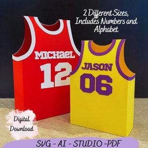 Caja de baloncesto SVG, plantilla de caja de camiseta, caja deportiva, archivo de corte de caja de regalo de uniforme, caja de regalo de canasta, caja de obsequio Cricut SVG Studio, caja de obsequio SVG