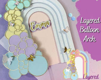 Balloon Arch SVG Template: Boho Cake Topper, Chiara Arch (Digital Download)