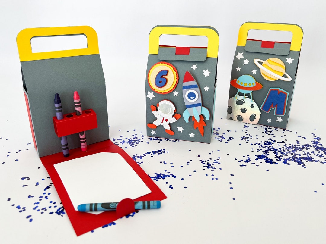 Astronaut Favor Boxes Outer Space Custom Coloring Boxes - Etsy