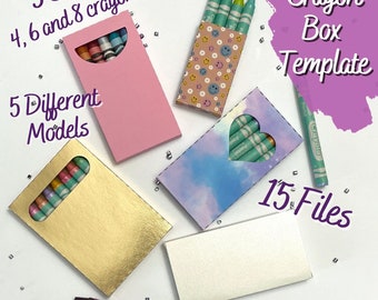 Lot de modèles de boîte à crayons SVG, fichier de coupe de boîte-cadeau (téléchargement numérique)
