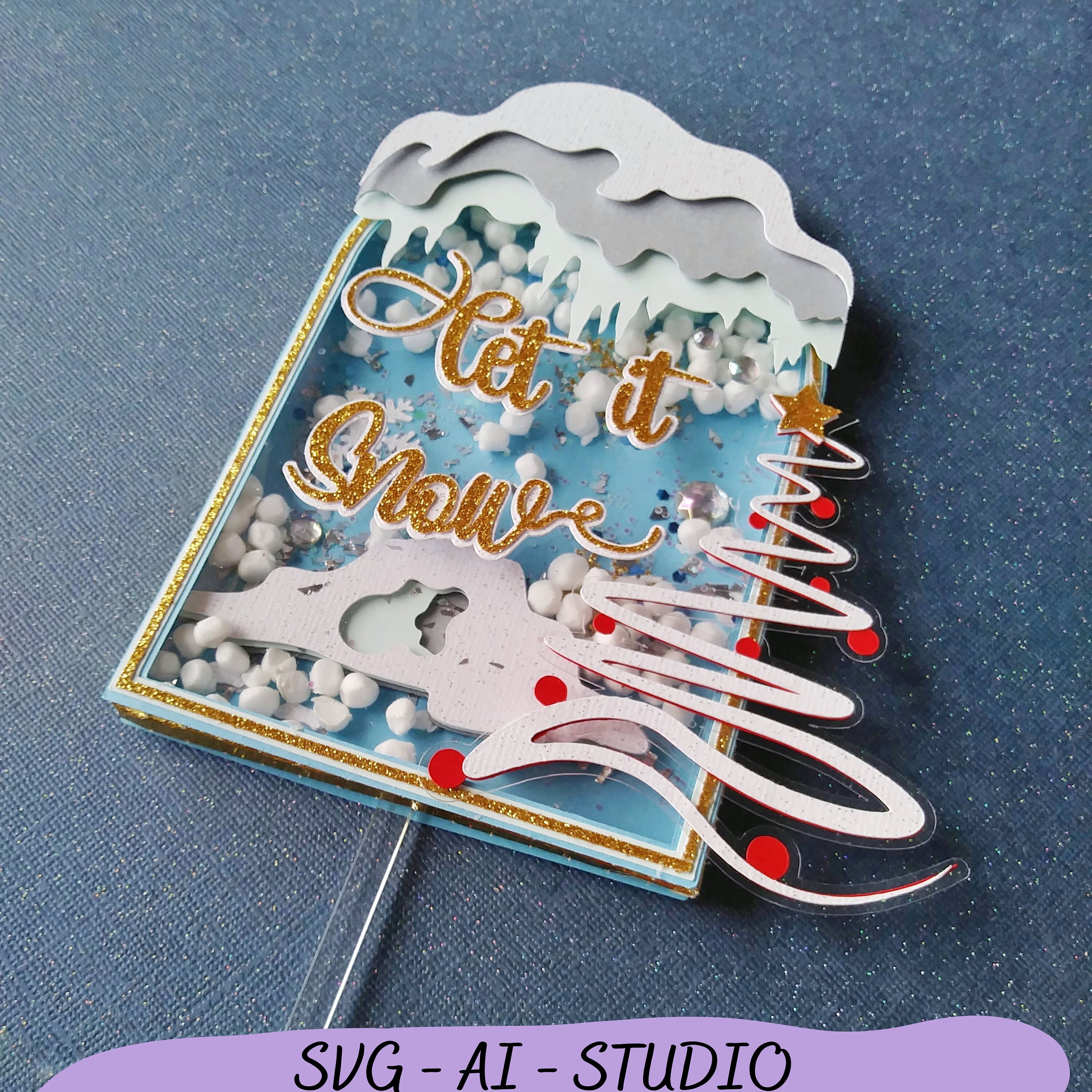 Let It Snow Caketopper SVG File Snow Arch Cake Topper Frozen Etsy