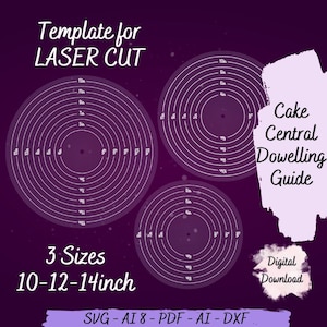 Cake Dowel Guide Template for Laser Cut (Digital Download)